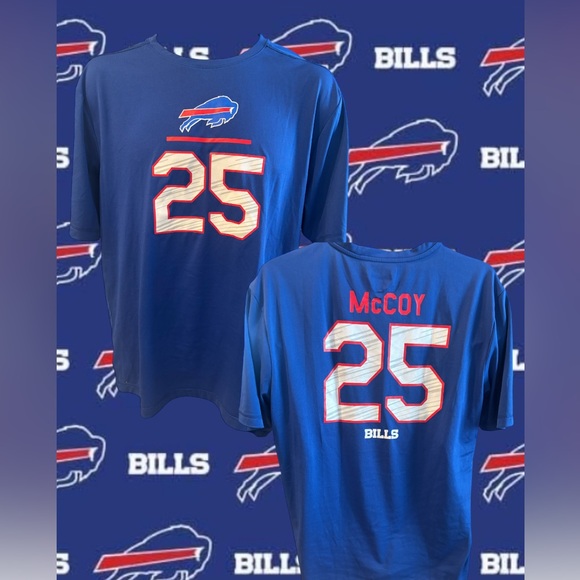 NFL Other - Buffalo Bills Mafia Men's Large Performance Dri-Wick McCoy #25 Jersey Shirt EUC